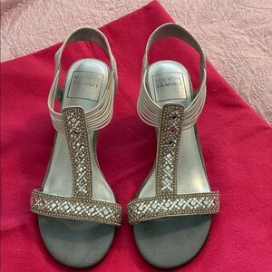 New York Transit Silver Strappy Sandals